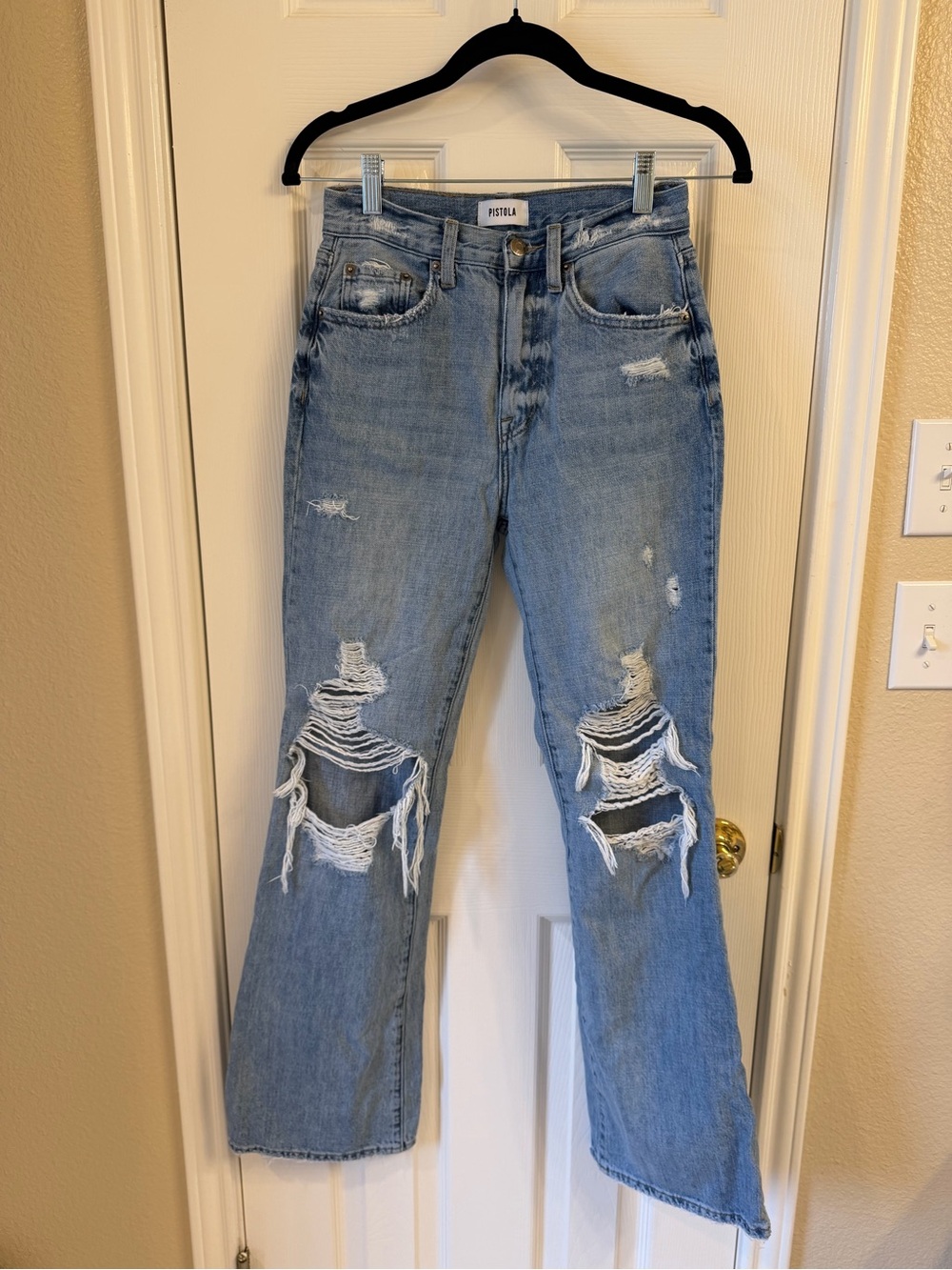 Pistola Women's Light Blue Distressed Jeans
